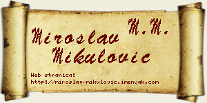 Miroslav Mikulović vizit kartica